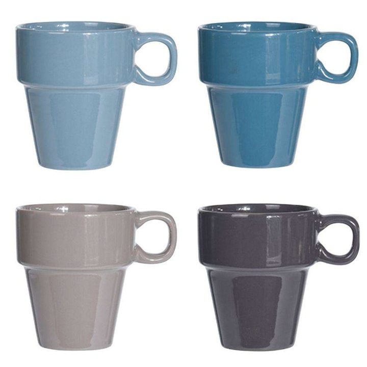4 db-os csésze tea/kávé készlet, Kiváló Háztartási eszközök, Kerámia, Többszínű, 180 ml