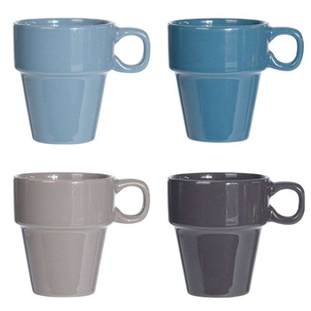 Set 4 cani pentru ceai/cafea, Excellent Houseware, Ceramica, Multicolor, 180 ml Set 4 cani pentru ceai/cafea, Excellent Houseware, Ceramica, Multicolor, 180 ml