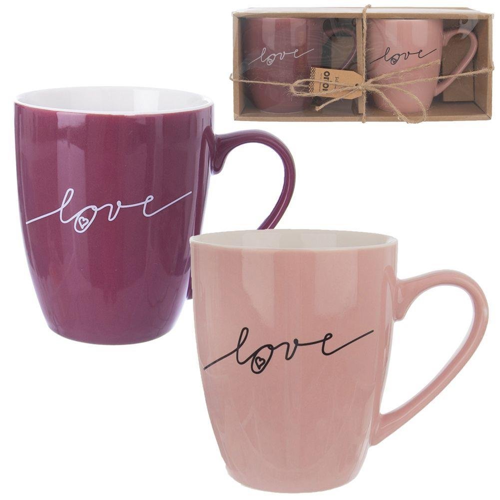 Set 2 cani pentru ceai/cafea, Orion, Ceramica, Multicolor, 380 ml