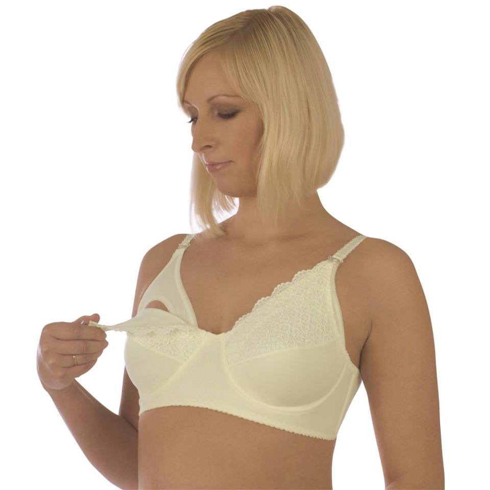 Sutien alaptat, alb, bumbac, B 75