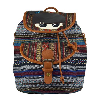 Rucsac urban Romanitze, 2 in 1, jacard cu motive multicolore, LaRue Rucsac urban Romanitze, 2 in 1, jacard cu motive multicolore, LaRue