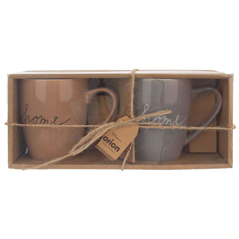 Set 2 cani pentru ceai/cafea, Orion, Portelan, Multicolor, 380 ml