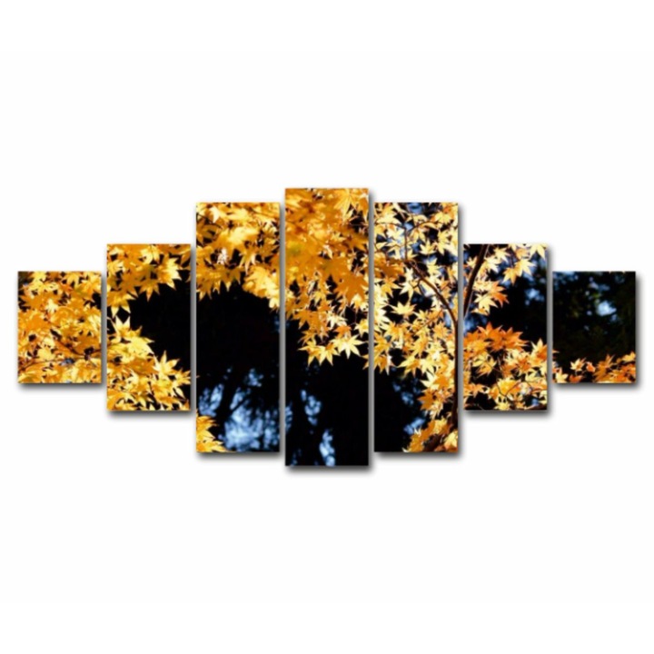 7 db Multicanvas Festmény készlet, Golden Autumn 138, UV nyomattal PREMIUM COTTON vászonra (400 g/m2) és fa keretre feszítve (Profil 2X3,6cm), 210x100 cm