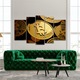5 db-os Multicanvas festmény készlet, Bitcoin 2 181, UV-nyomat PREMIUM COTTON vászonra (400 g/m²) és fa keretre feszítve (profil 2x3,6 cm), 170x100 cm