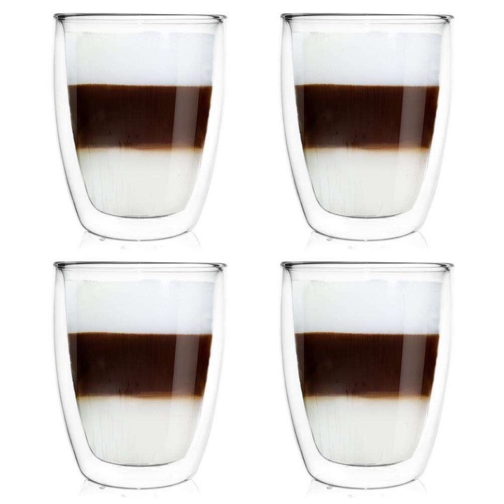 4 db-os pohár készlet, Orion, Üveg, Átlátszó, 330 ml