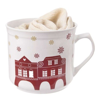 Set cadou pentru Craciun, Orion, Ceramica, Alb, 500 ml Set cadou pentru Craciun, Orion, Ceramica, Alb, 500 ml