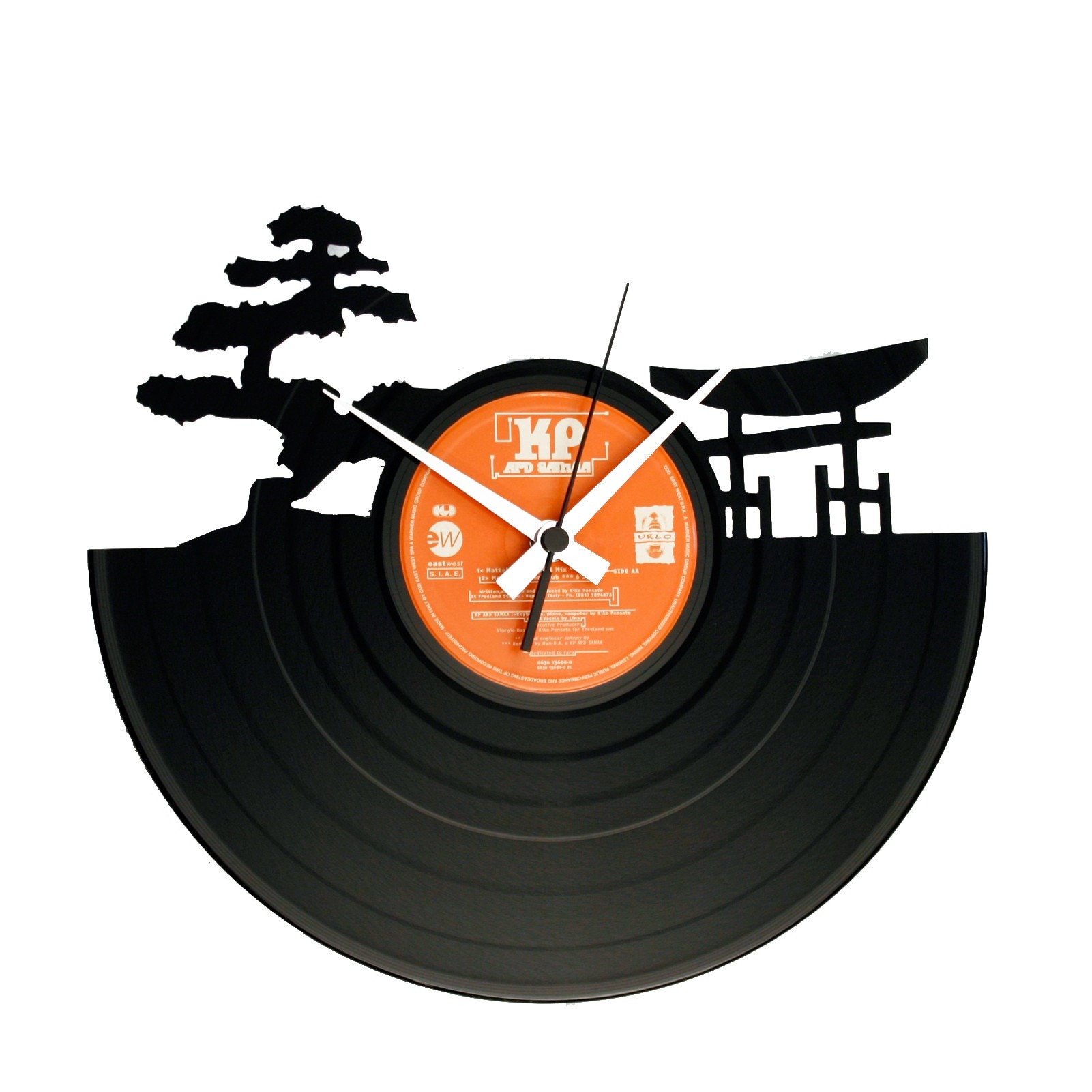 Ceas de perete din vinyl-uri reciclate, Sunset - Classic Collection