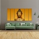 6 db-os többvászon festmény készlet, Buddha 139, UV nyomat elöl megvilágított PVC vászonra és fa keretre feszítve, 190x100 cm