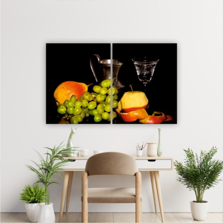 2 db Multivászon festmény készlet, Fruits 148, UV nyomat elülső megvilágítású PVC vászonra és fa keretre feszítve, 80x50 cm