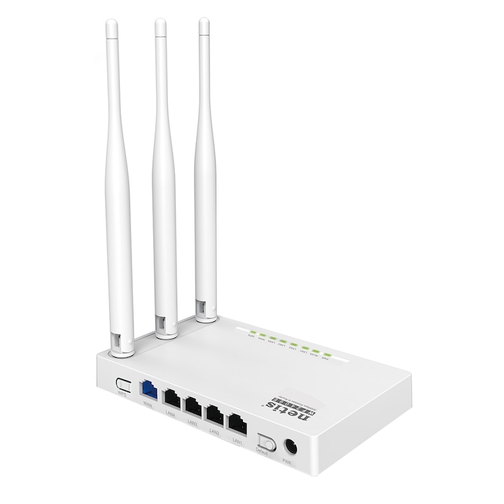Netis WF2409E wireless router, 300Mbps, 3 fix 5dBi antenna, Fehér