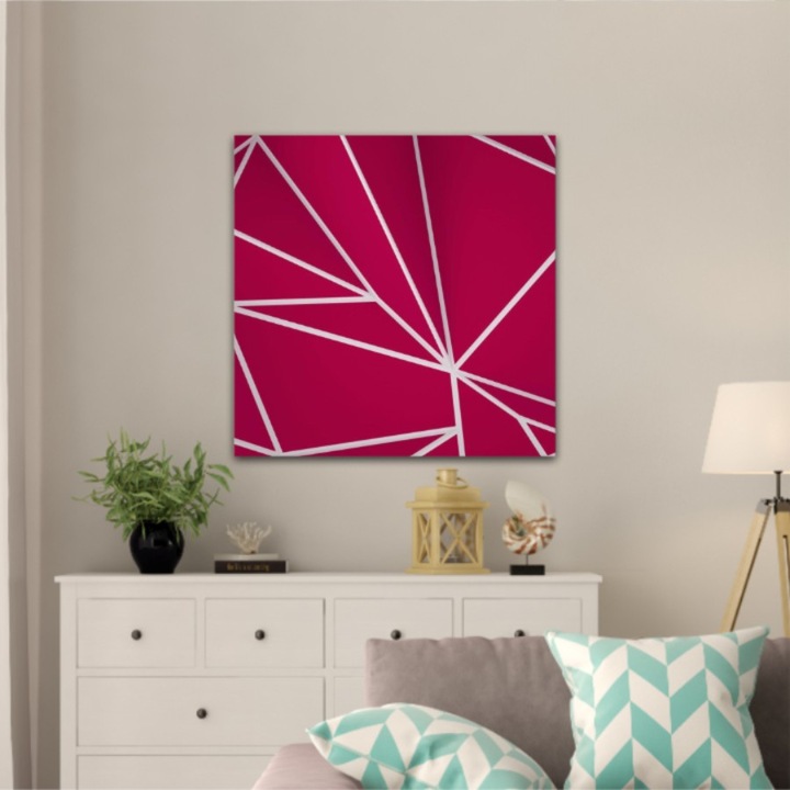 Vászonfestmény, 1 db, absztrakt formák 530, UV nyomat elülső megvilágítású PVC vászonra és fa keretre feszítve, 40x40 cm