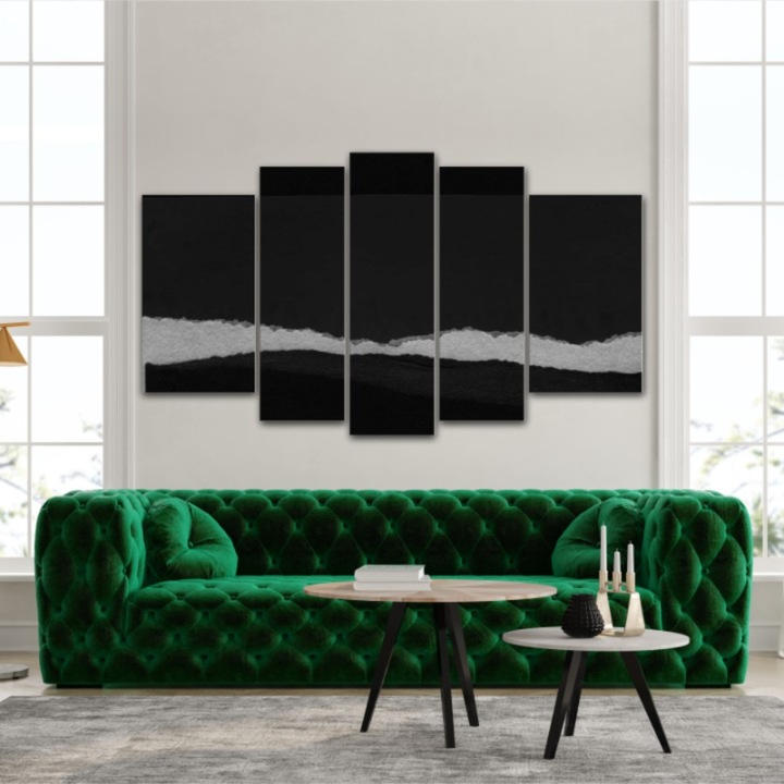 5 db-os Multicanvas festmény készlet, Black Art 533, UV-nyomat PREMIUM COTTON vászonra (400 g/m2) és fa keretre feszítve (Profil 2X3,6cm), 170x100 cm