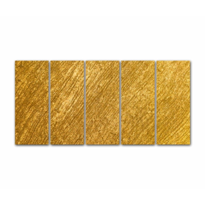 5 db-os Multicanvas festmény készlet, Arany háttér 535, UV nyomattal PREMIUM COTTON vászonra (400 g/m2) és fa keretre feszítve (Profil 2X3,6cm), 100x50 cm