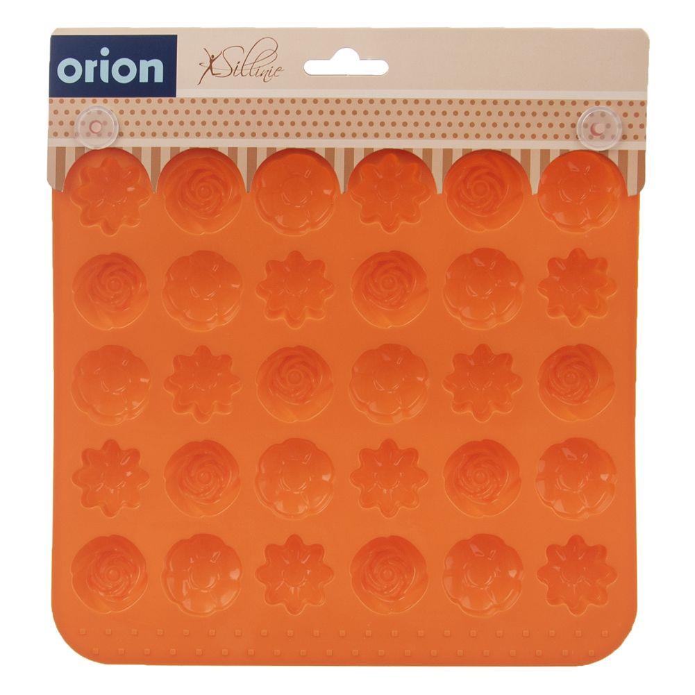 Forma praline, Orion, Silicon, 30 compartimente, Portocaliu