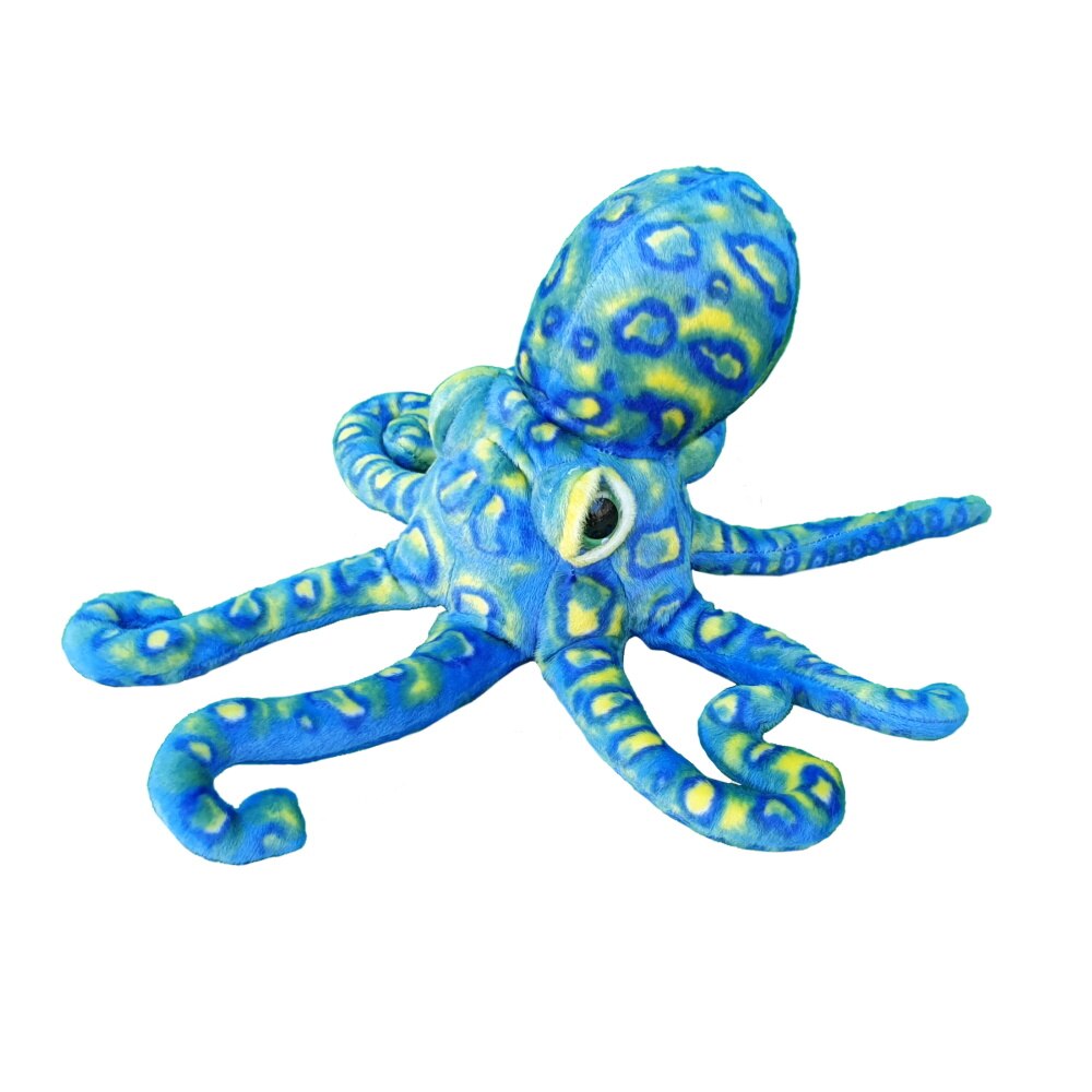 Caracatita de plus, Nichita, albastru/galben, 30 cm