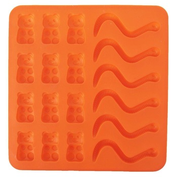 Forma jeleuri, Orion, Silicon, 18 compartimente, Portocaliu Forma jeleuri, Orion, Silicon, 18 compartimente, Portocaliu