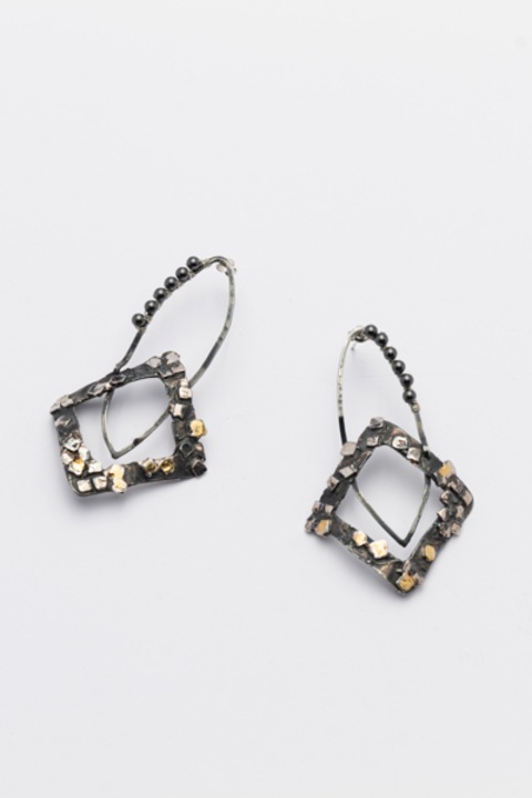 Cercei argint 925, cu perle gri, model Luana