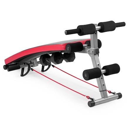 Banca de exercitii oblica cu extensoare si gantere Neo-Sport NS-211