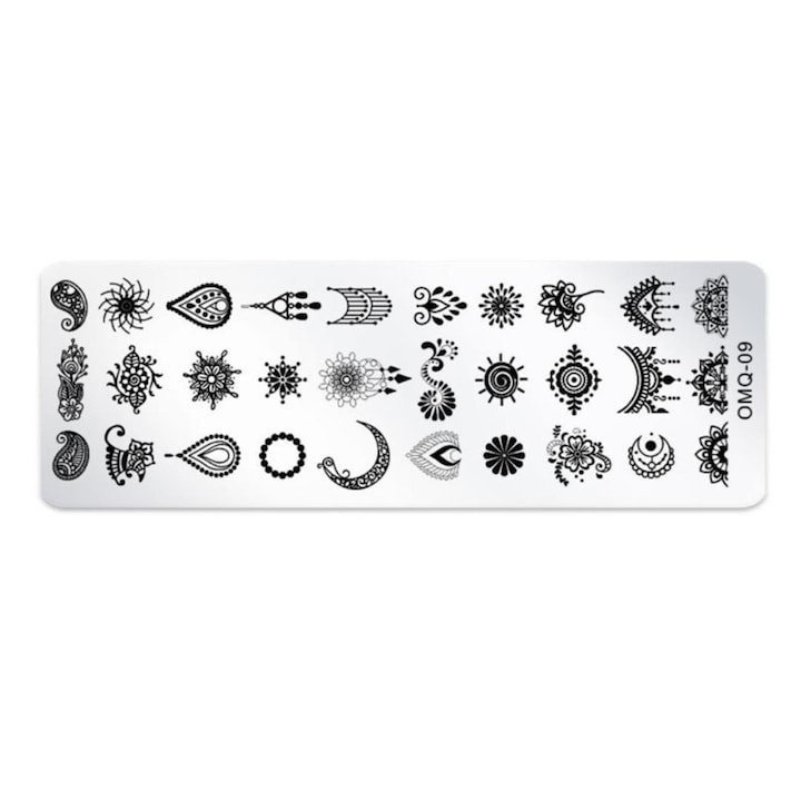 Matrita stampila unghii OMQ-10, Parafasa, Inox, Argintiu