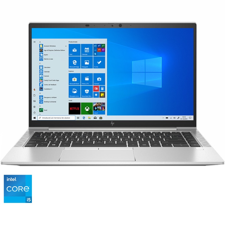 Laptop HP EliteBook 840 G8 cu procesor Intel® Core™ i5-1135G7, 14", Full HD, 16GB, 256Gb SSD, Intel® Iris® Xᵉ Graphics, Windows 10 Pro, Silver