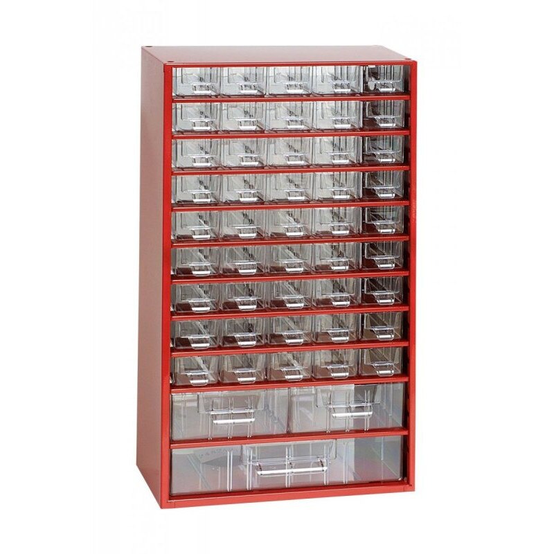 Dulap pentru unelte cu 48 sertare rosu 306x551x155 mm