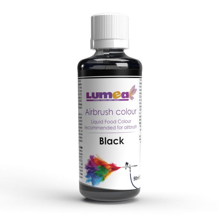 Colorant alimentar lichid pe baza de apa Negru, 90ml - recomandat pentru Aerograf - Lumea