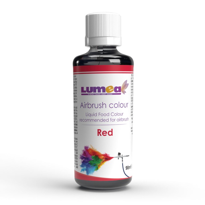 Colorant alimentar lichid pe baza de apa, Rosu, 90ml - recomandat pentru Aerograf - Lumea
