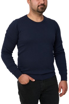 Pulover barbat la baza gatului, Glory, Bleumarin Pulover barbat la baza gatului, Glory, Bleumarin