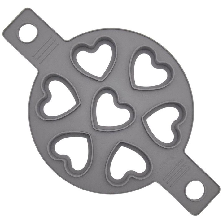 Forma oua/clatite inima, Vilde, Silicon, 23 cm, Gri