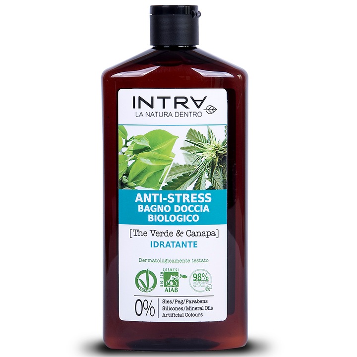 Gel de dus cu canepa si ceai verde Intra, 400 ml