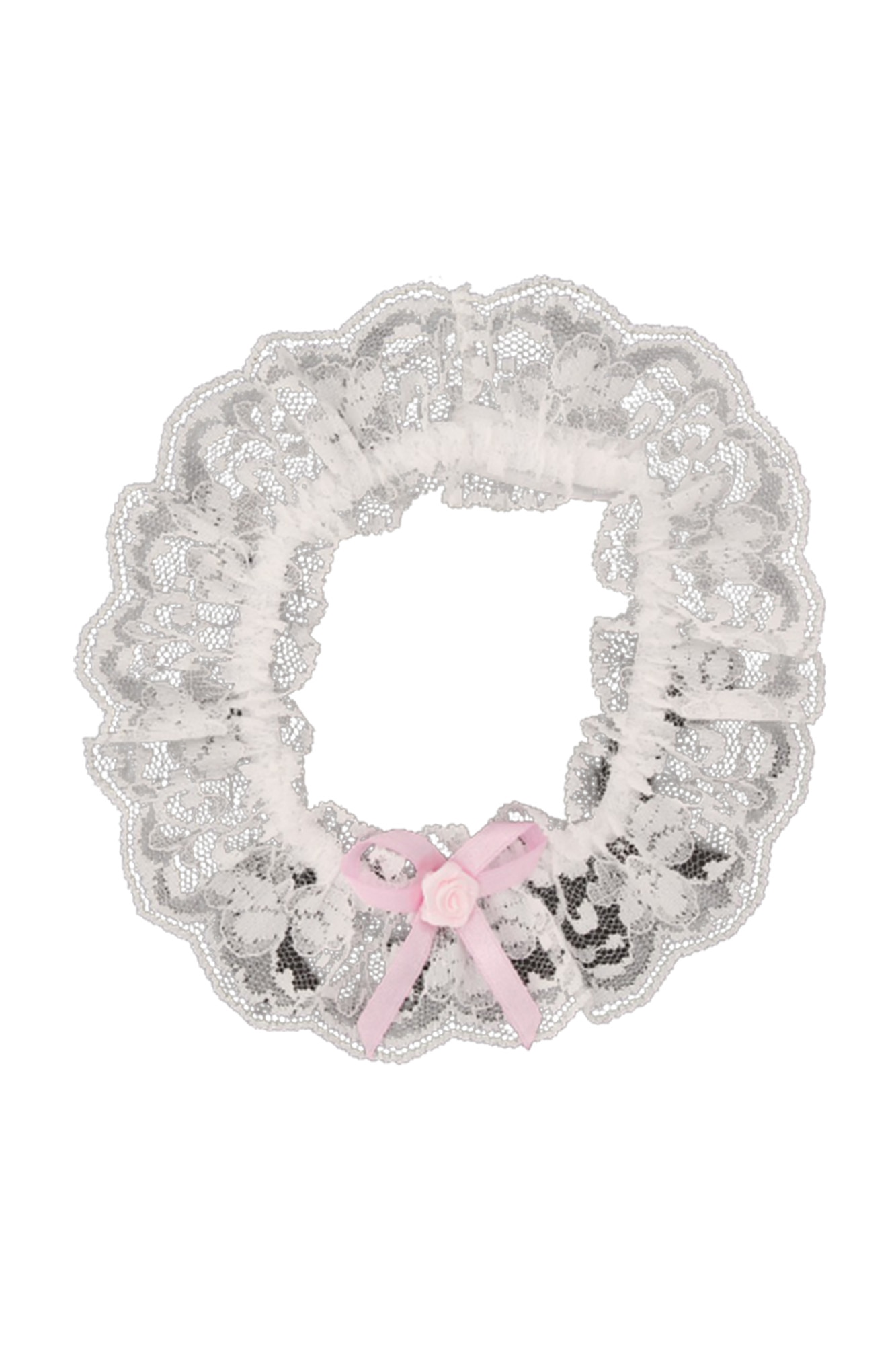 Jartiera eleganta din dantela, Softline, Alb