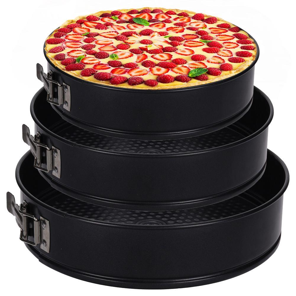 Set 3 forme tort, La Cucina, Metal, 24/26/28 cm, Negru