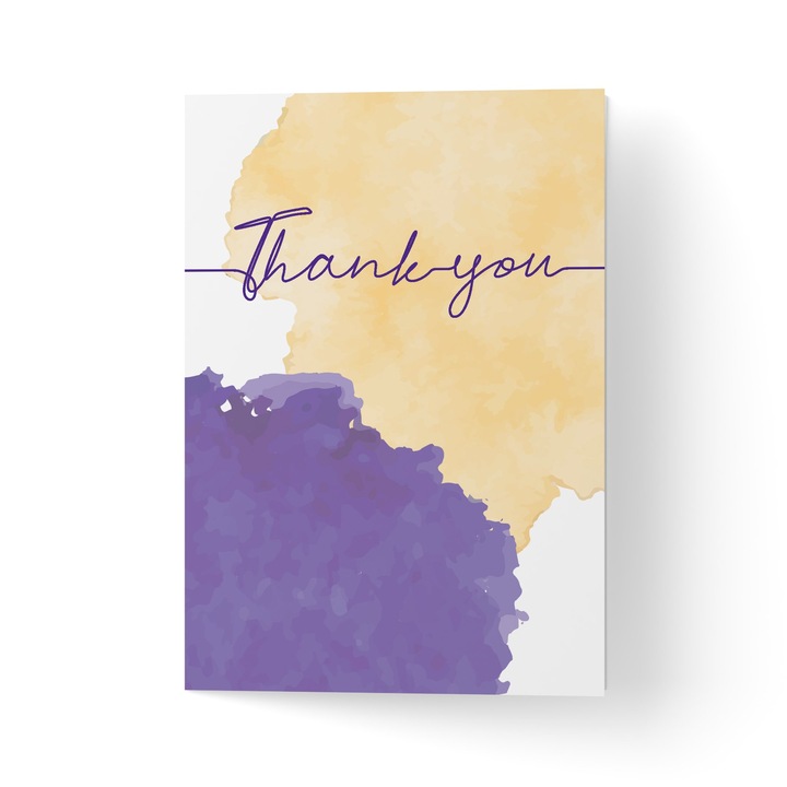 Üdvözlőlap borítékkal, prémium texturált papír - egy sor Köszönöm