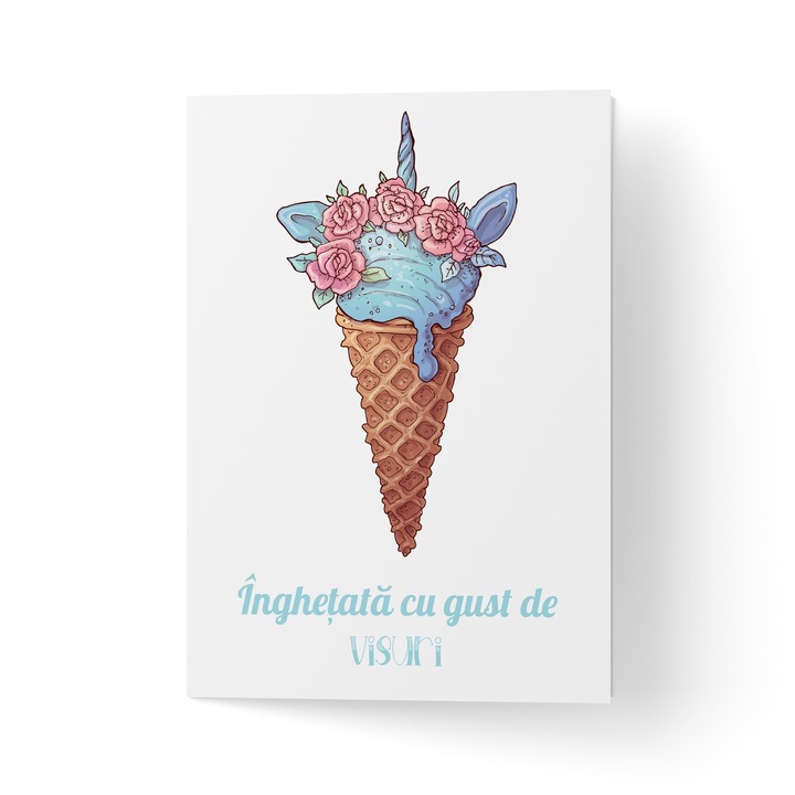 Üdvözlőlap borítékkal, prémium texturált papír - Ice Cream 4