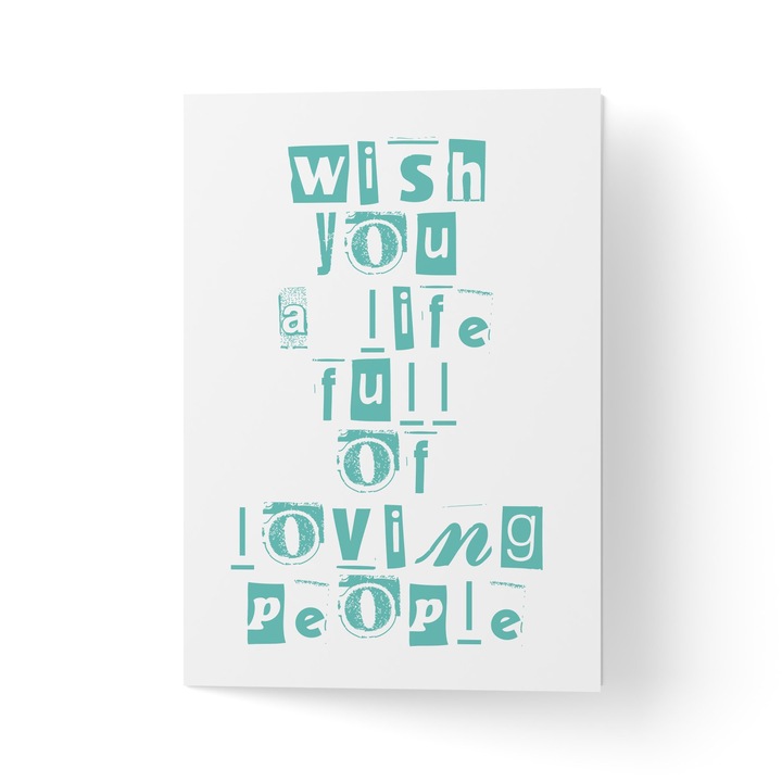 Üdvözlőlap borítékkal, prémium texturált papír - szerető emberek