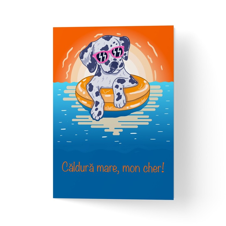 Üdvözlőlap borítékkal, prémium texturált papírral - tekercsben dalmát színű