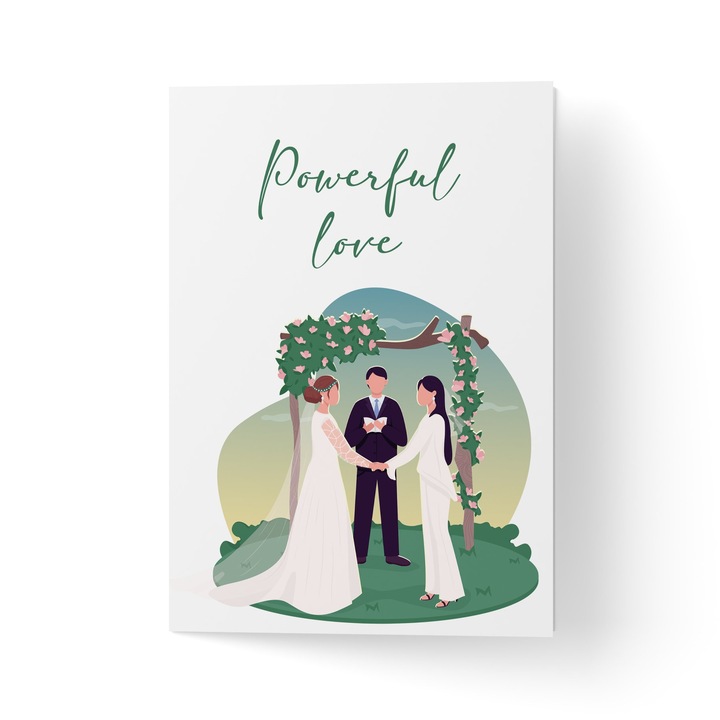 Üdvözlőlap borítékkal, prémium texturált papír - LMBTQ+ női esküvő