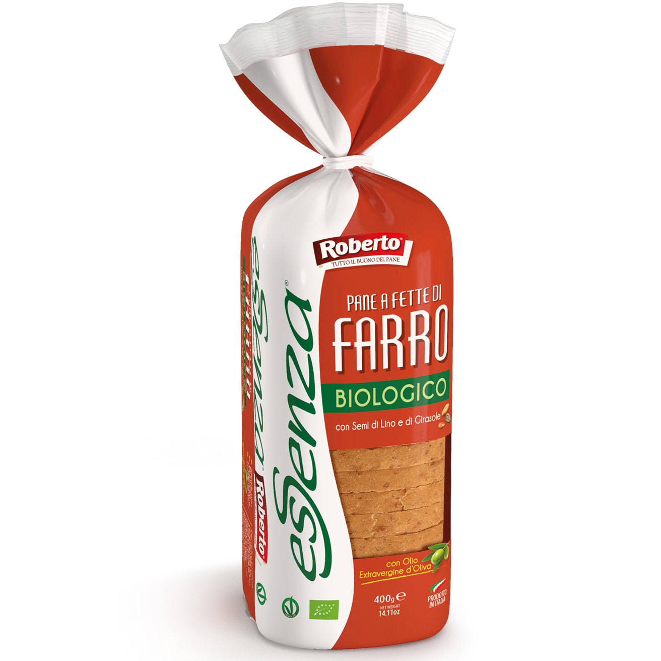 Paine feliata BIO Roberto cu faina de grau spelta si seminte de in, 400 g