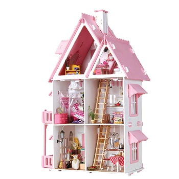 Macheta casuta de asamblat, casa de lemn, 24 cm x 17 cm x 44 cm, miniatura DIY, Becuri LED, Habarri, Multicolor Macheta casuta de asamblat, casa de lemn, 24 cm x 17 cm x 44 cm, miniatura DIY, Becuri LED, Habarri, Multicolor