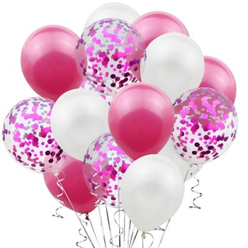 Set 15 baloane pentru petrecere, It's Party Time, roz / alb, 30 cm Set 15 baloane pentru petrecere, It's Party Time, roz / alb, 30 cm