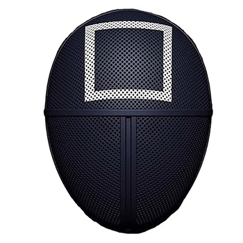 Masca de plastic, Jocul Calamarului, Patrat, plastic, negru, 24.5 cm Masca de plastic, Jocul Calamarului, Patrat, plastic, negru, 24.5 cm