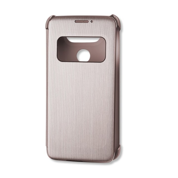 LG G5 (H850) Lg tok álló (flip, oldalra nyíló, ablakos) rózsaszín, gyártói csomagolás