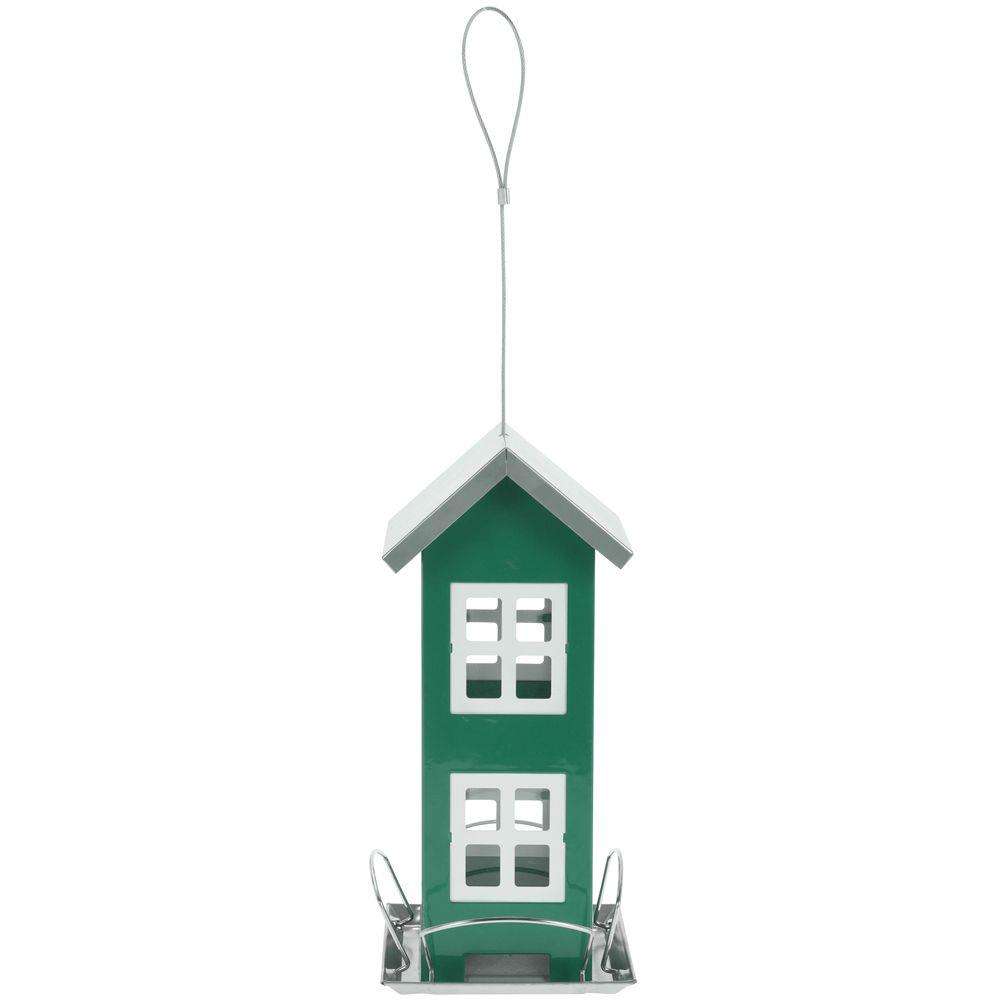 Hranitor pasari casuta, Progarden, Metal, 26 cm, Verde