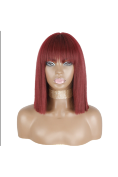 Peruca roscata, cu breton, fibra sintetica, marime reglabila, universala Peruca roscata, cu breton, fibra sintetica, marime reglabila, universala