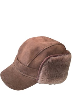 Sapca din piele si blana naturala pentru barbati,Durava,culoarea maro,marime 58 cm Sapca din piele si blana naturala pentru barbati,Durava,culoarea maro,marime 58 cm