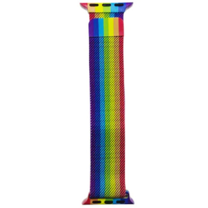 Curea pentru Apple Watch, Metalica Milanese Loop, Compatibila cu Apple Watch 1/2/3/4/5/6/SE/Nike+, 38mm, Multicolor
