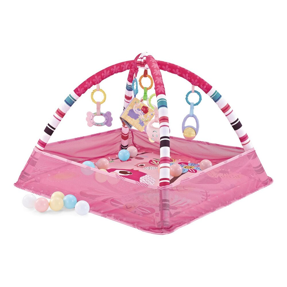 Centru de activitati KikkaBoo pliabil cu 18 bile Pink Birds
