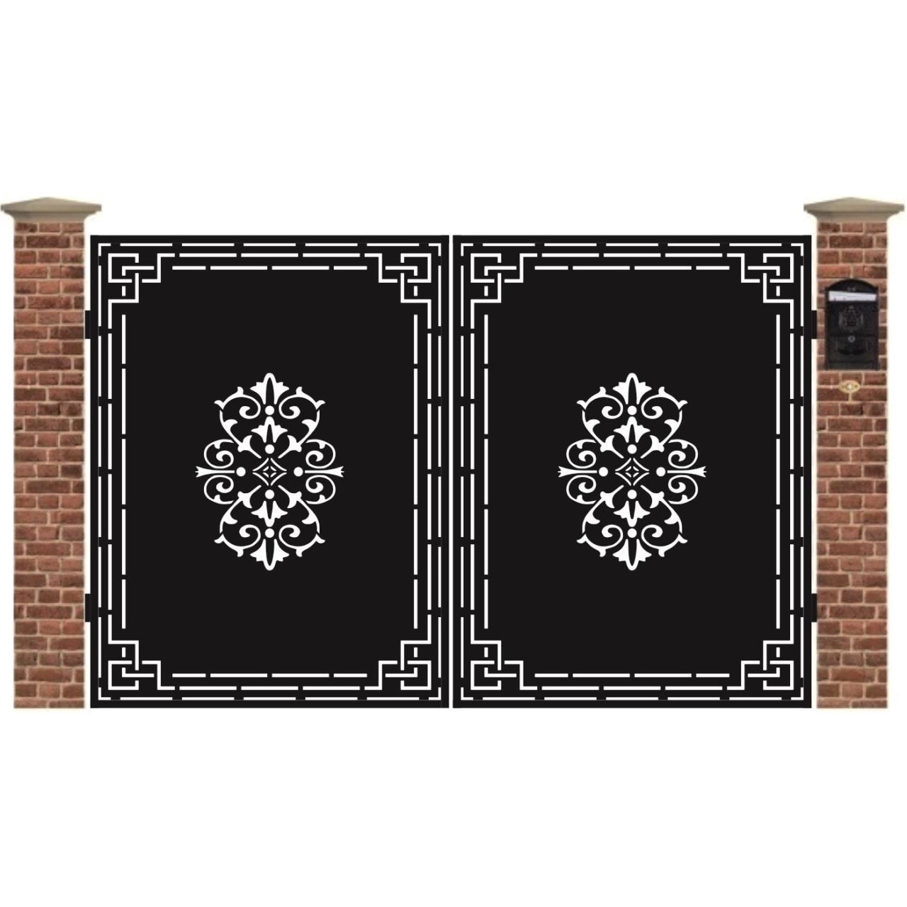 Poarta acces auto mica din tabla debitata cu plasma MAJESTIC 3000x1940 mm