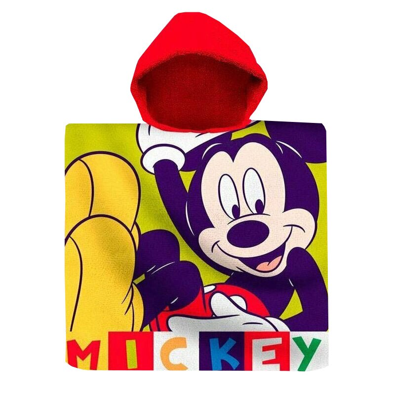 Poncho, bumbac, Mickey, multicolor, 60cm x120cm