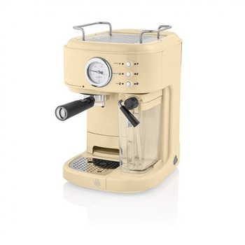 Espressor Retro Swan One Touch SK22150C, 20 Bari, Rezervor pentru lapte, Capacitate 1.7 Litri, Design Retro, Crem Espressor Retro Swan One Touch SK22150C, 20 Bari, Rezervor pentru lapte, Capacitate 1.7 Litri, Design Retro, Crem